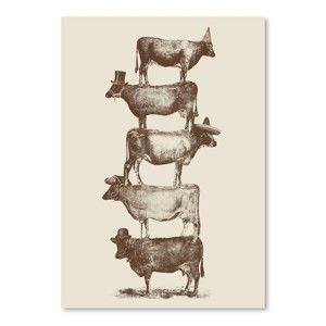 Plakát Cow Cow Nuts od Florenta Bodart, 30x42 cm