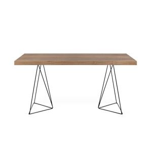 Jídelní stůl s deskou v dekoru dřeva a kovovými nohami TemaHome Trestle, délka 160 cm