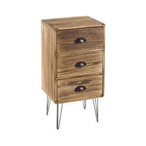 Noční stolek se 3 zásuvkami ze dřeva paulownia Unimasa Madison