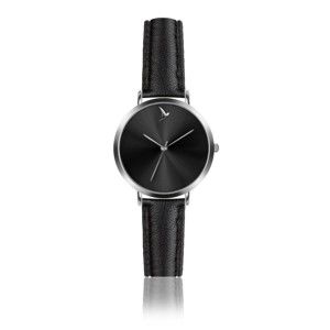 Dámské hodinky s černým páskem z pravé kůže Emily Westwood Black