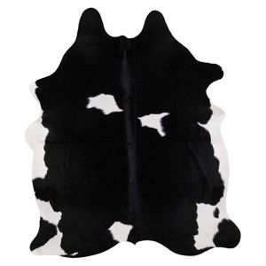 Černo-bílá pravá hovězí kůže Arctic Fur Nero Creamy, 195 x 165 cm