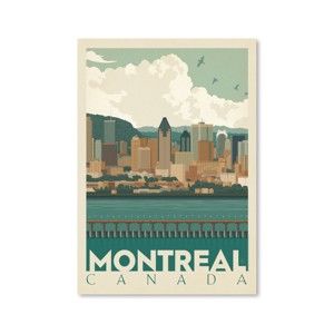 Plakát Americanflat Montreal Skyline, 42 x 30 cm
