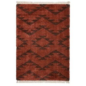 Červený koberec Think Rugs Boho Duro Terra, 160 x 230 cm