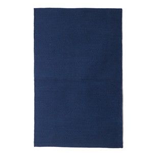 Modrý bavlněný ručně tkaný koberec Pipsa Navy, 100 x 120 cm