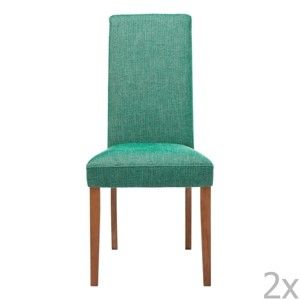 Sada 2 zelených jídelních židlí s podnožím z bukového dřeva Kare Design Rhytm