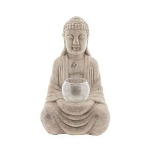 Kameninový svícen Clayre & Eef Budha, výška 29 cm