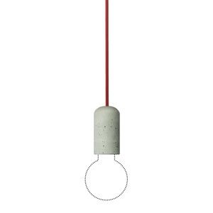 Betonové svítidlo s červeným kabelem od Jakuba Velínského, délka 1,2 m