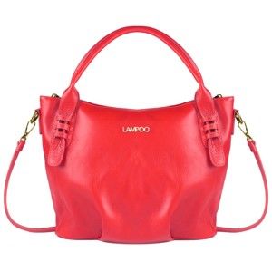 Červená kožená kabelka Lampoo Grana