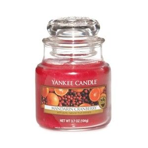 Vonná svíčka Yankee Candle Mandarinky s Brusinkou, doba hoření 25 - 40 hodin