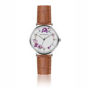 Dámské hodinky s hnědým páskem z pravé kůže Emily Westwood Periwinkle