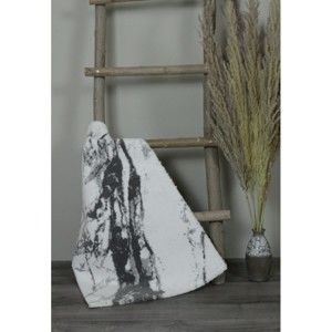 Bílo-šedá bavlněná koupelnová předložka My Home Plus Sensation, 51 x 76 cm