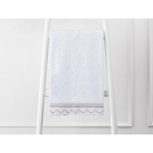 Bílý ručník z čisté bavlny, 50 x 76 cm