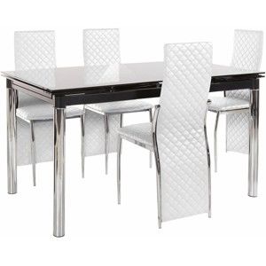 Set jídelního stolu a 4 bílých jídelních židlí Støraa Pippa William White
