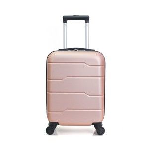 Růžovo-béžový cestovní kufr na kolečkách Hero Santiago, 30 l