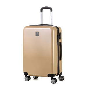 Cestovní kufr ve zlaté barvě se sadou nálepek Berenice Stickers, 71 l
