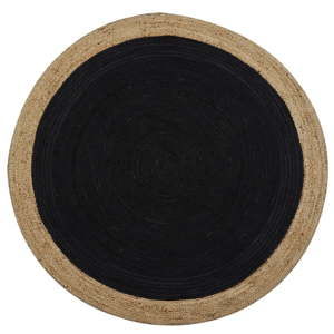 Tmavě šedý jutový koberec vhodný do exteriéru Native, ⌀ 200 cm