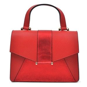 Červená kožená kabelka Anna Luchini Milian