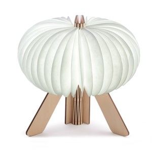 Hnědo-bílá skládací stolní lampa Gingko Space Maple