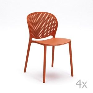 Sada 4 oranžových židlí Design Twist Gavle