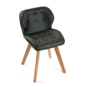 Černá koženková židle Versa Galway