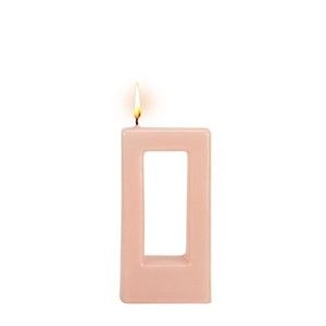 Růžová svíčka Alusi Quadra Una, 3 hodiny hoření
