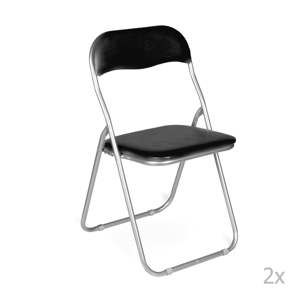 Sada 2 černých skládacích židlí Evergreen House Viola
