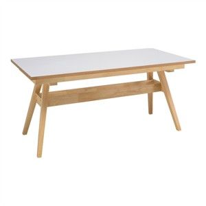 Bílý jídelní stůl s nohami z dubového dřeva sømcasa Abbie, 150 x 90 cm