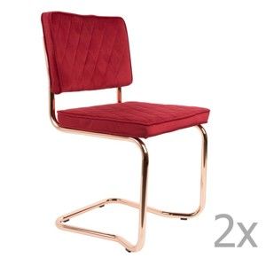 Sada 2 červených židlí Zuiver Diamond Kink