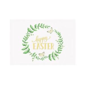 Sada 2 zelenobílých prostírání Apolena Happy Easter, 33 x 45 cm