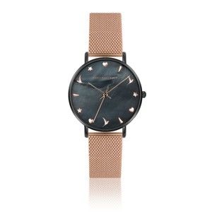Dámské hodinky s páskem z nerezové oceli v růžovozlaté barvě Emily Westwood Noir