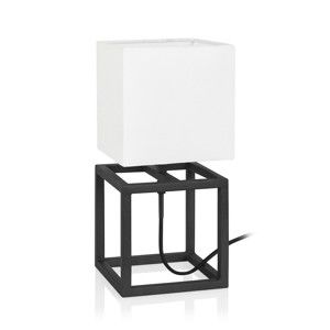 Černo-bílá stolní lampa Markslöjd Cube, 15 x 15 cm