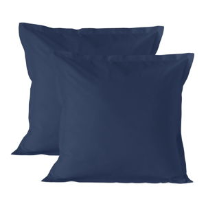 Sada 2 tmavě modrých bavlněných povlaků na polštář Happy Friday Basic, 60 x 60 cm