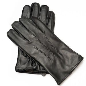 Pánské černé kožené rukavice <br>Pride & Dignity Gates, vel. S