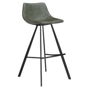 Zelená barová židle s černým kovovým podnožím DAN–FORM Pitch