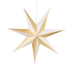 Zlato-bílá Papírová Dekorativní hvězda Butlers Magica, ⌀ 60 cm
