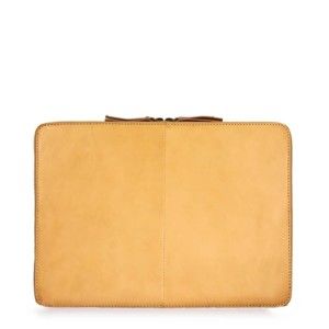 Béžový kožený obal na notebook 15" O My Bag Zipper