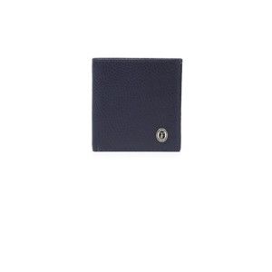 Modrá pánská kožená peněženka Trussardi Dollar, 12,5 x 9,5 cm