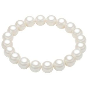 Perlový náramek Muschel, bílé perly, ⌀ 1 x délka 17 cm