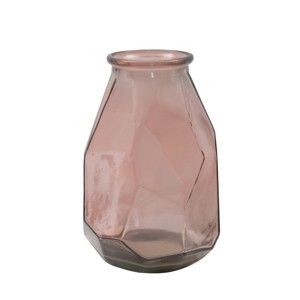 Růžová váza z recyklovaného skla Mauro Ferretti Stone, ⌀ 25 cm