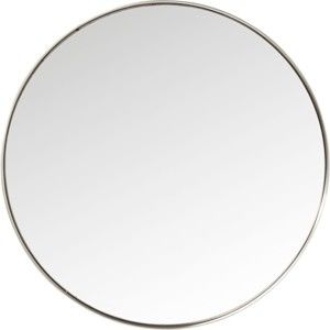 Kulaté zrcadlo s rámem ve stříbrné barvě Kare Design Round Curve, ⌀ 100 cm