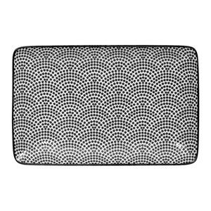 Černo-bílý obdélníkový talíř Tokyo Design Studio Nippon Dot, 21 x 13,5 cm