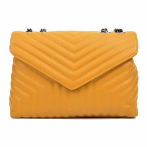 Žlutá kožená kabelka Luisa Vannini, 23 x 34 cm