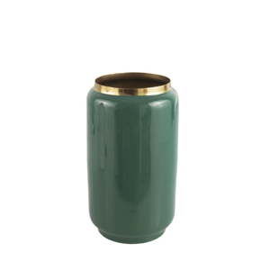 Zelená váza s detailem ve zlaté barvě PT LIVING Flare, výška 25 cm