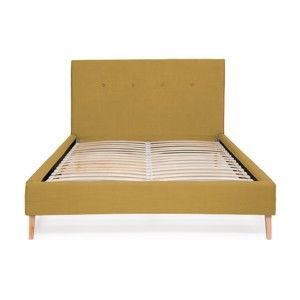 Kukuřičně žlutá postel Vivonita Kent Linen, 200 x 160 cm