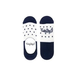 Modro-bílé nízké ponožky Funky Steps Dots, velikost 39 – 45