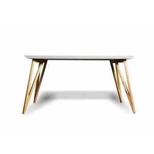 Jídelní stůl z masivního jasanového dřeva s bílou deskou Charlie Pommier Triangle, 160 x 80 cm