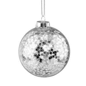 Vánoční závěsná ozdoba ze skla ve stříbrné barvě Butlers, ⌀ 8 cm