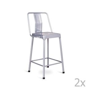 Sada 2 barových židlí ve stříbrné barvě Design Twist Magoye