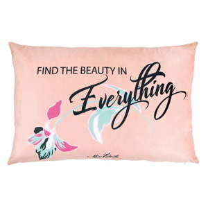 Růžový polštář Miss Étoile Beauty, 60 x 40 cm