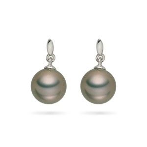 Světle šedé perlové náušnice Pearls of London Romance